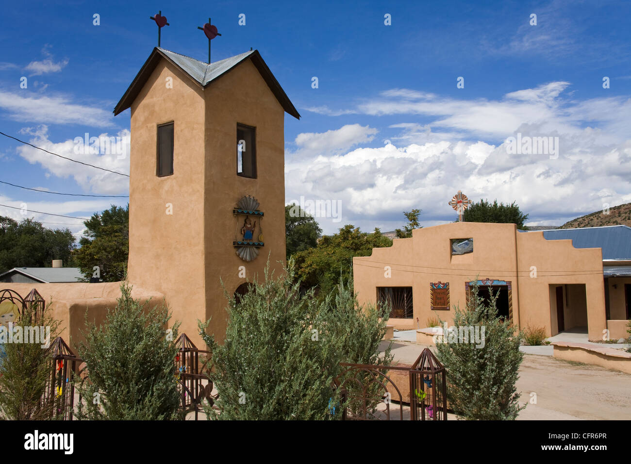 Santo Nino de Atocha Church dating from 1857 in Chimayo, New Mexico, United States of America, North America Stock Photo