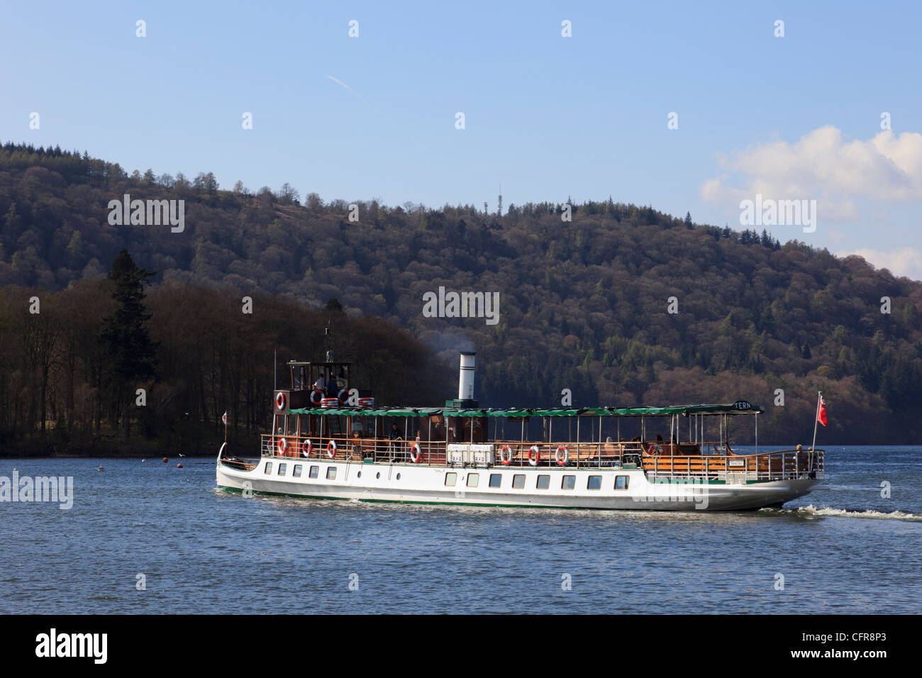 Bowness on Windermere, Cumbria, England, UK. The Tern historic sightseeing cruise boat in the Lake District National Park Stock Photo