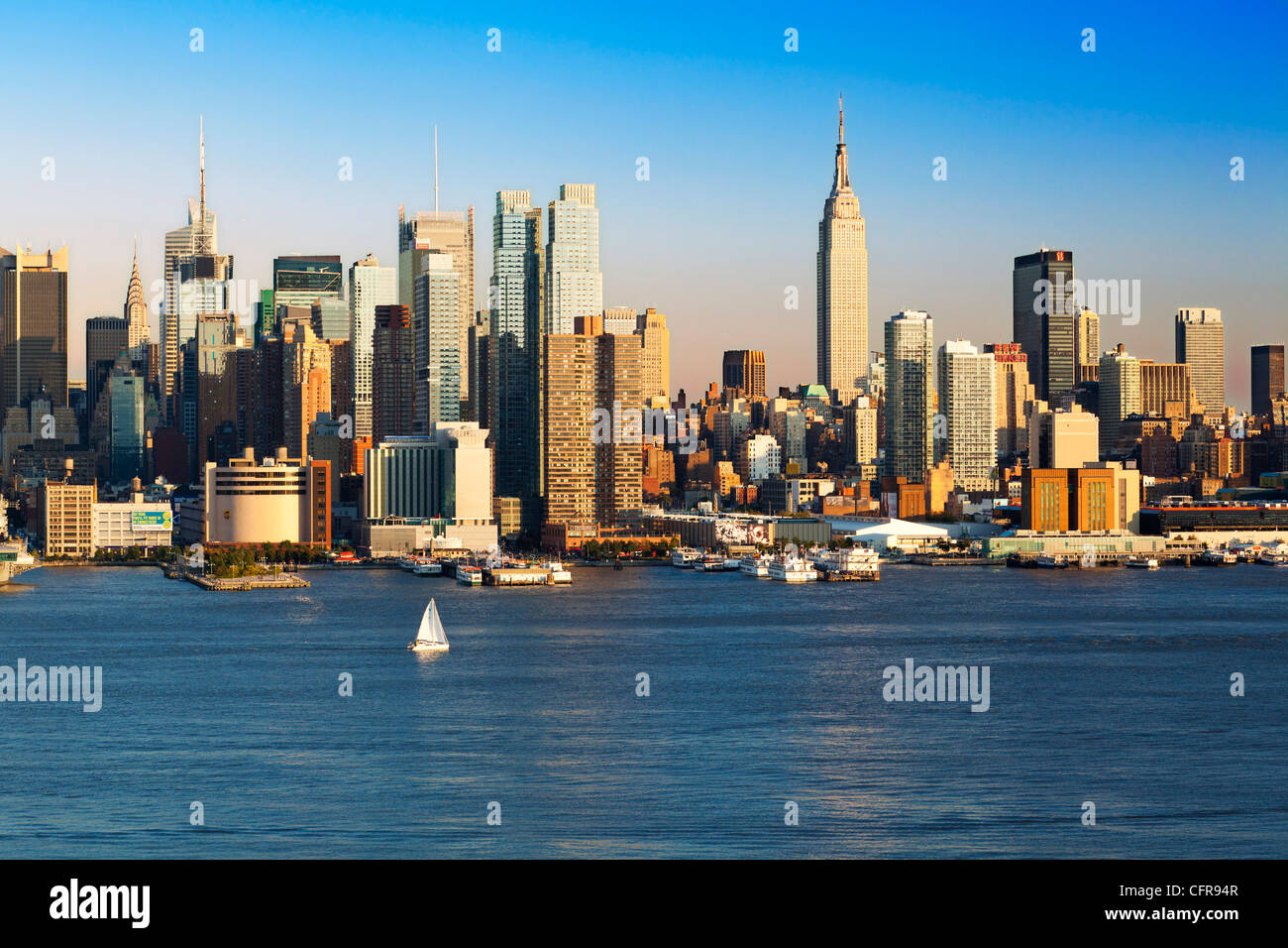 View of Midtown Manhattan across the Hudson River, Manhattan, New York City, New York, United States of America, North America Stock Photo