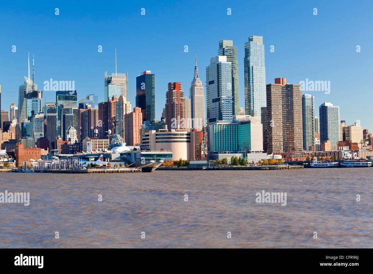 View of Midtown Manhattan across the Hudson River, Manhattan, New York City, New York, United States of America, North America Stock Photo