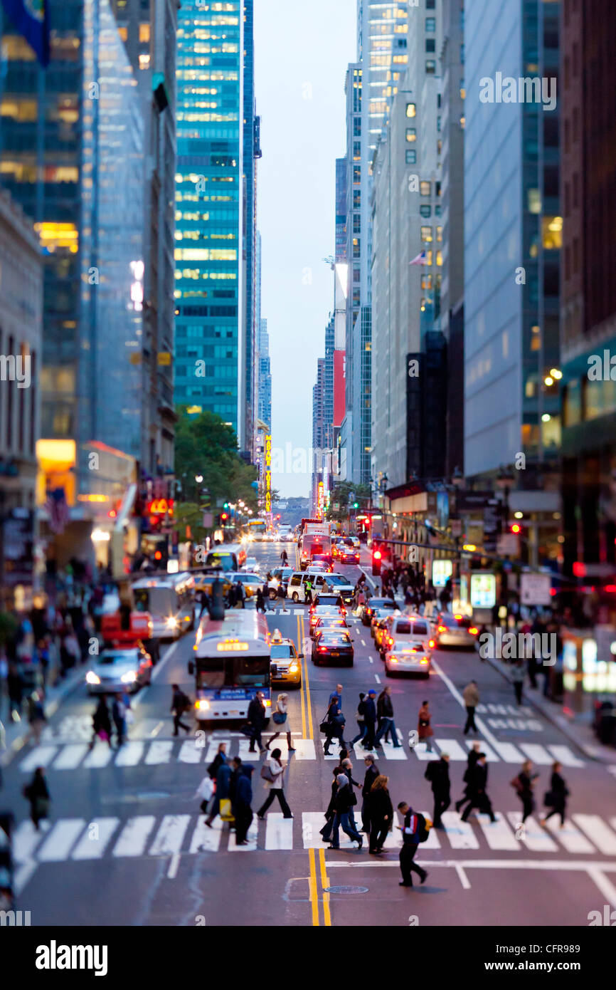 42nd Street in Mid Town Manhattan, New York City, New York, United States of America, North America Stock Photo