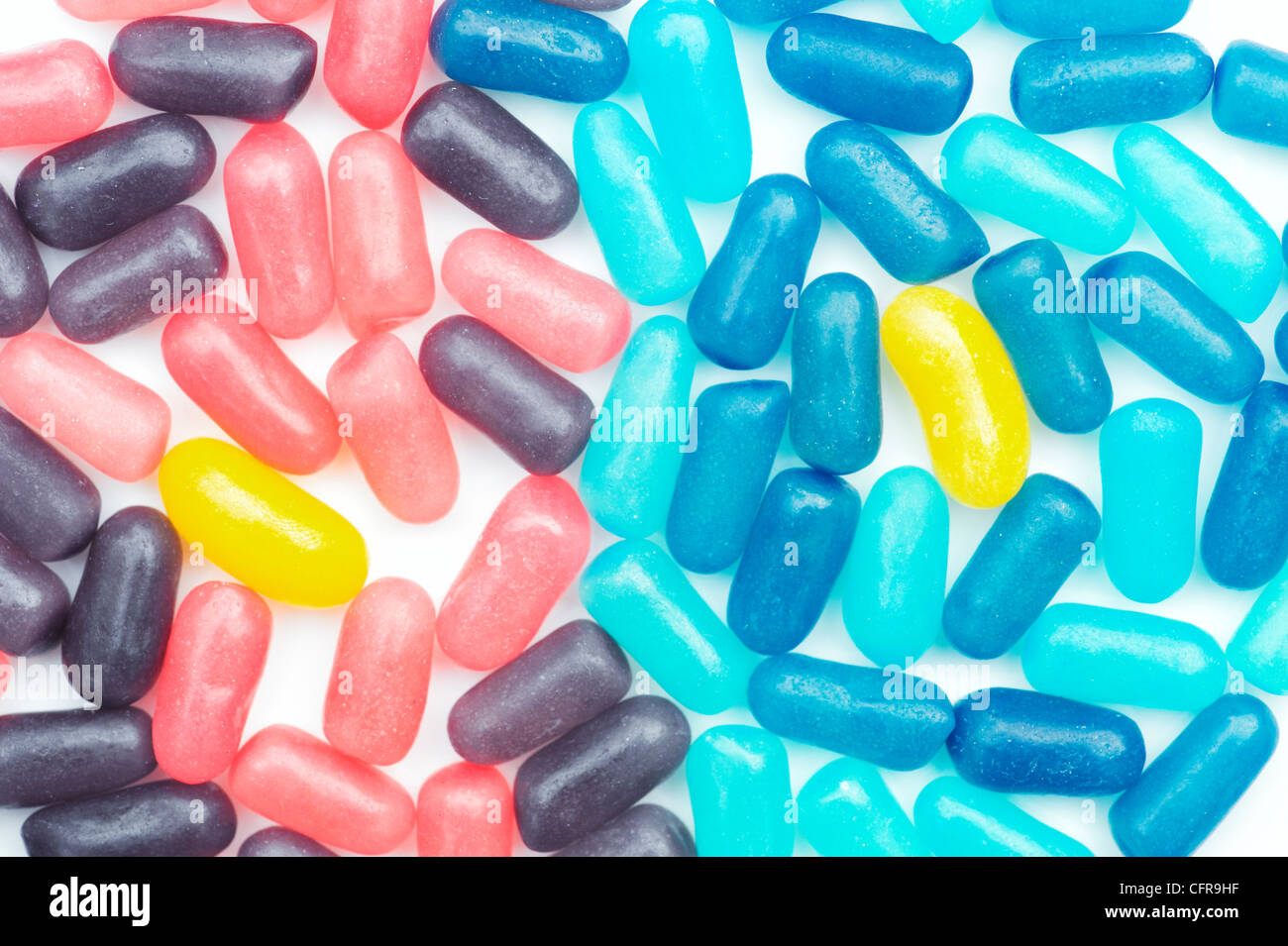 American Jelly Beans pattern on white background Stock Photo