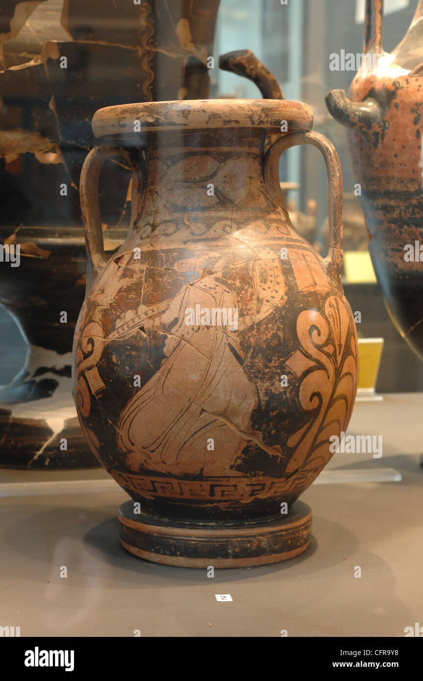 ancient Greek amphora, National Museum of Archaeology of Grumento Stock