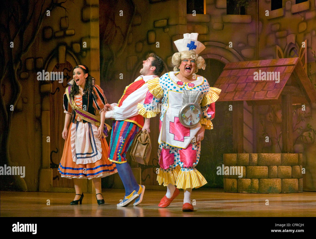 Actors during performance of Snow White, Grand Opera House, Belfast. Stock Photo