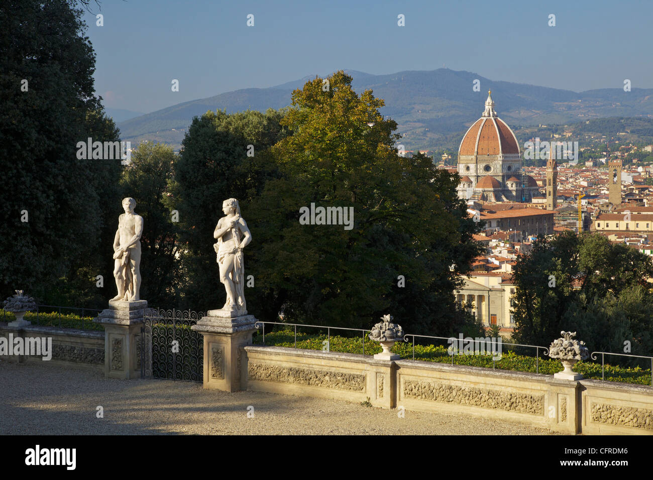 View of Florence from the Villa Bardini, Boboli Gardens, Florence, Tuscany, Italy, Europe Stock Photo