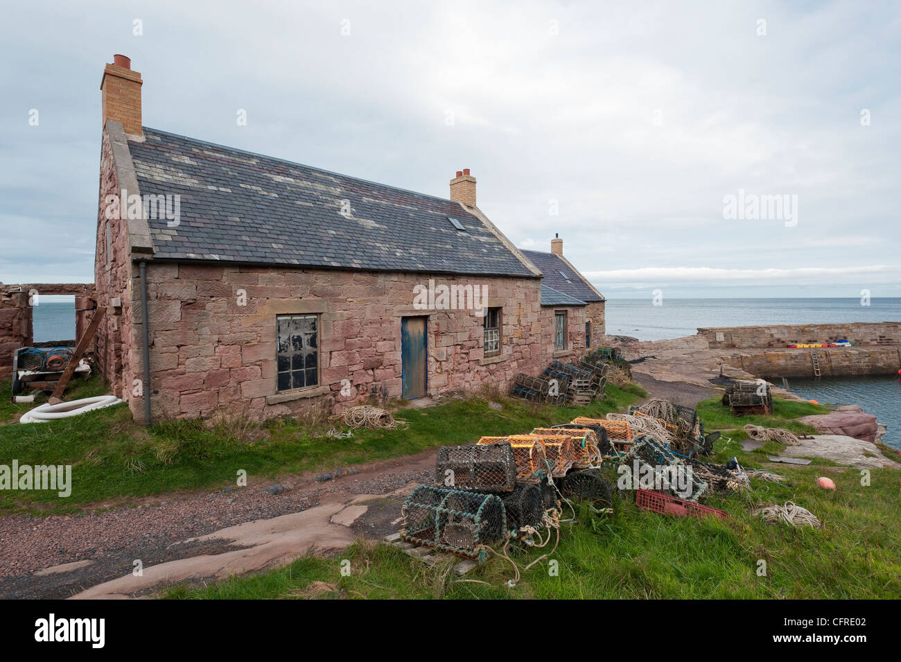 Old Fisherman S Cottages At Cove Harbour In The Borders Scotland