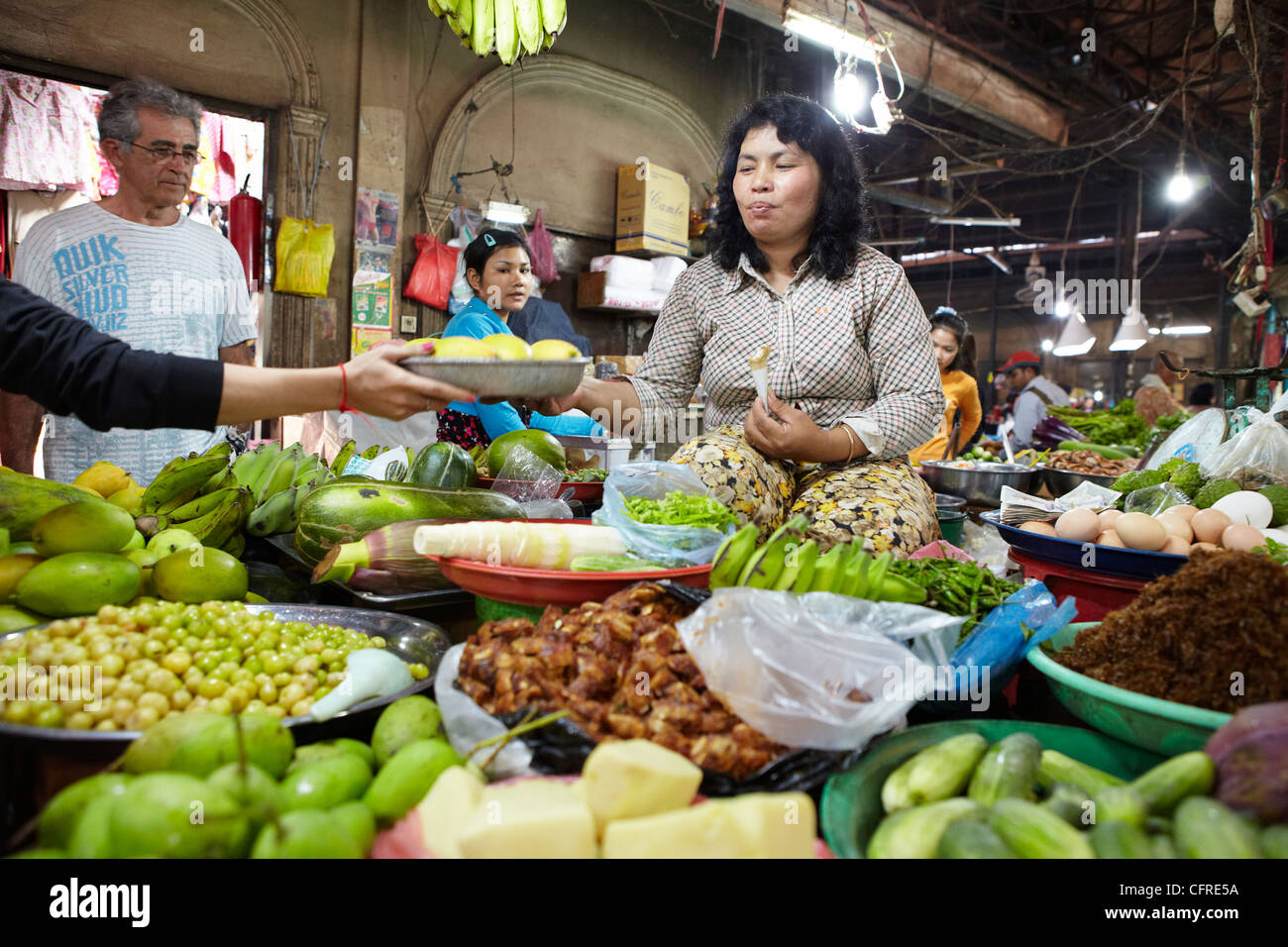 Fruit and veg stall  in Ha Tien, Vietnam Stock Photo