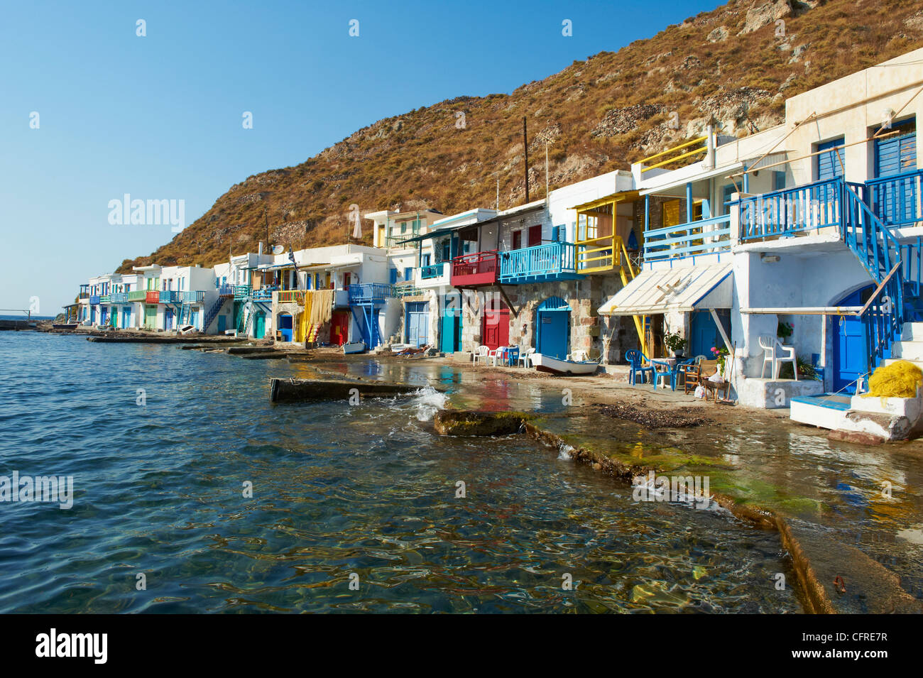 Old fishing village of Klima, Milos, Cyclades Islands, Greek Islands, Aegean Sea, Greece, Europe Stock Photo