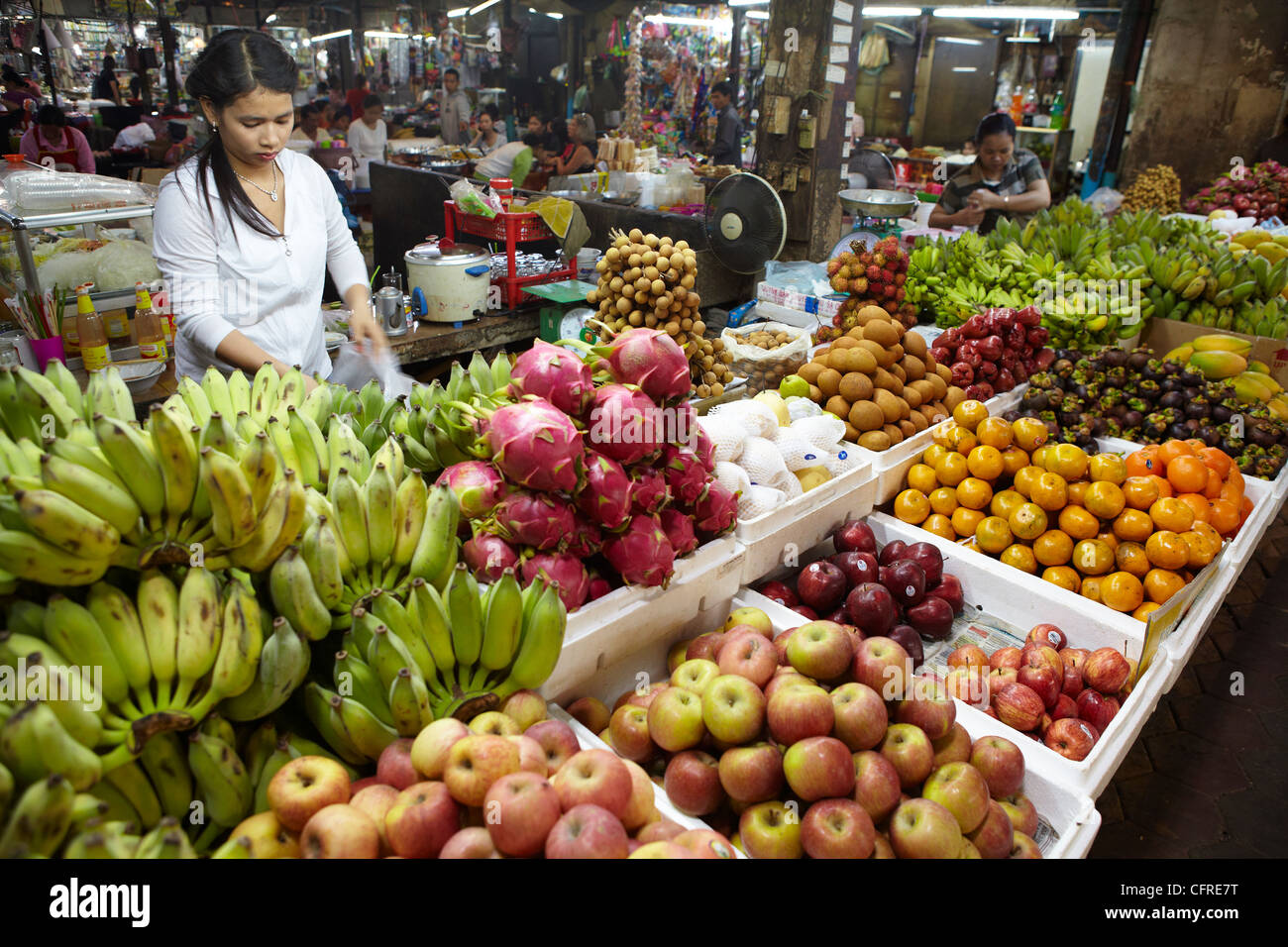 Market trader in Ha Tien, Vietnam Stock Photo