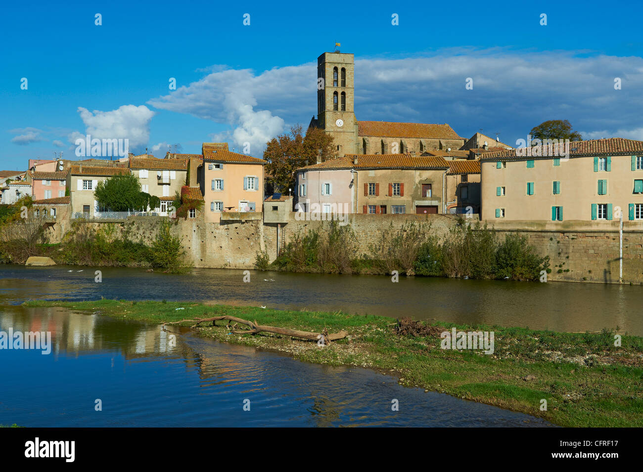 Trebes, Canal du Midi, UNESCO World Heritage Site, Aude, France, Europe Stock Photo