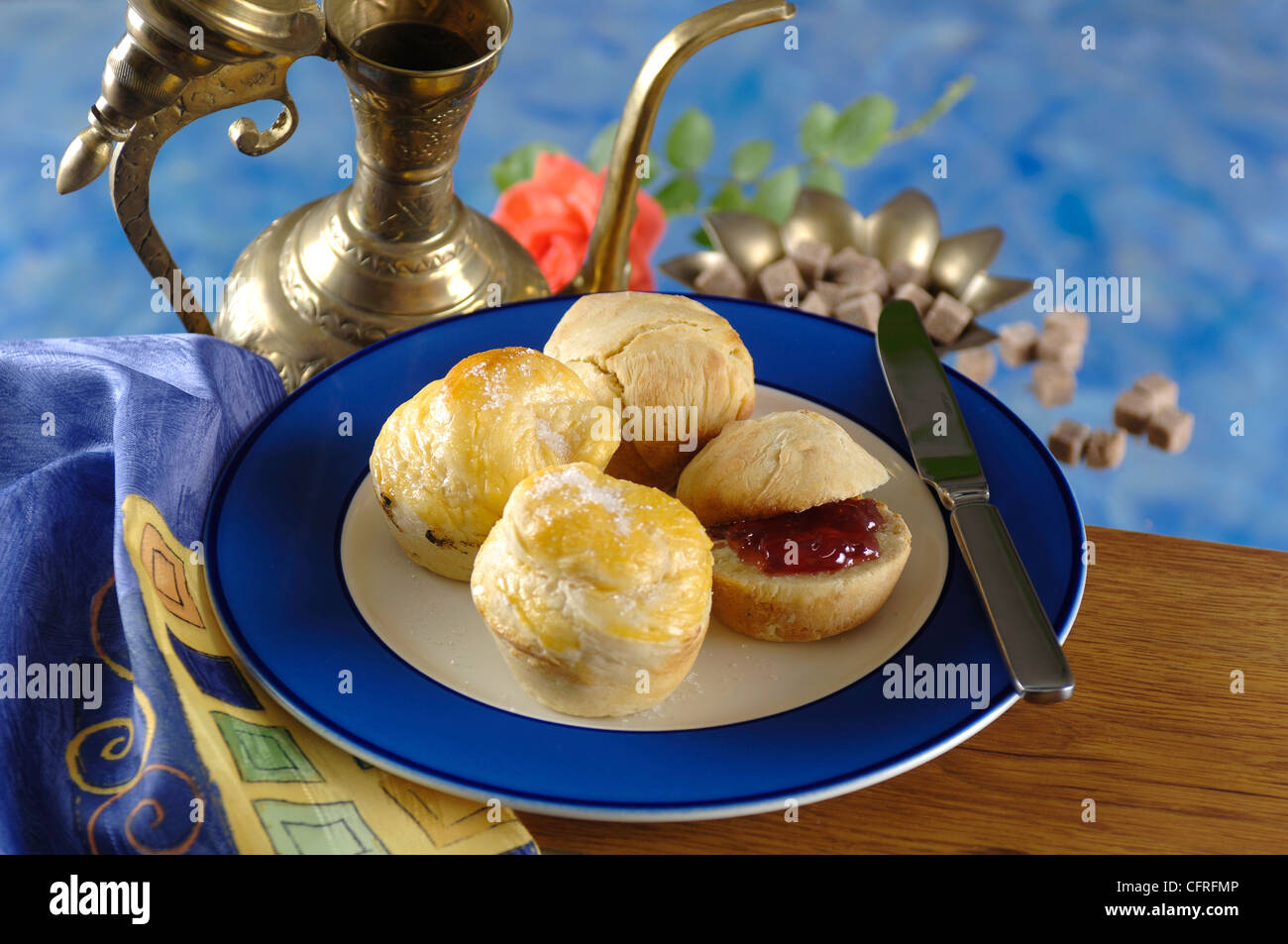 Nice and delicious dessert on porcelain plate. (Studio photo) Stock Photo