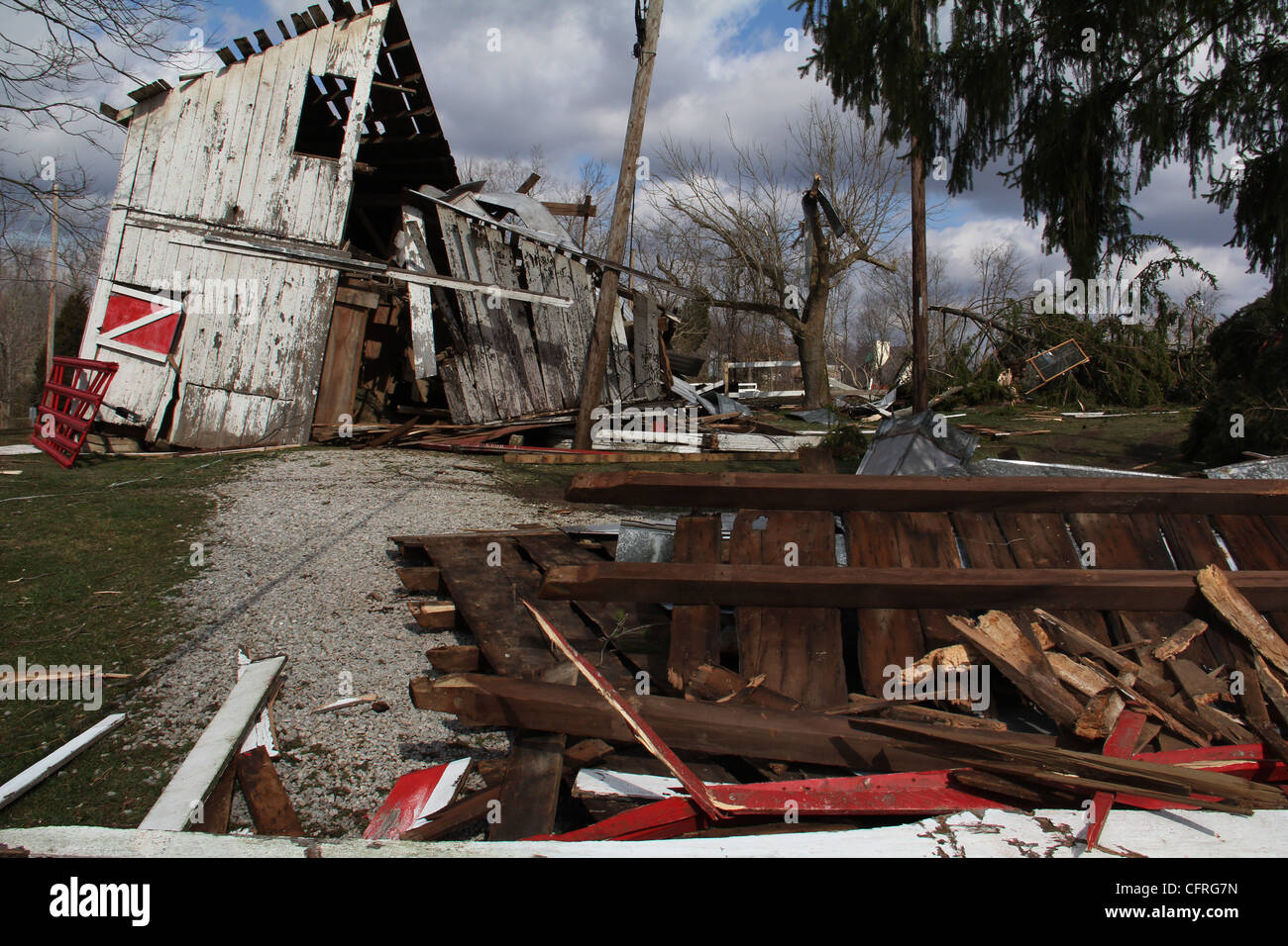 Tornado damage town Moscow Ohio Stock Photo Alamy