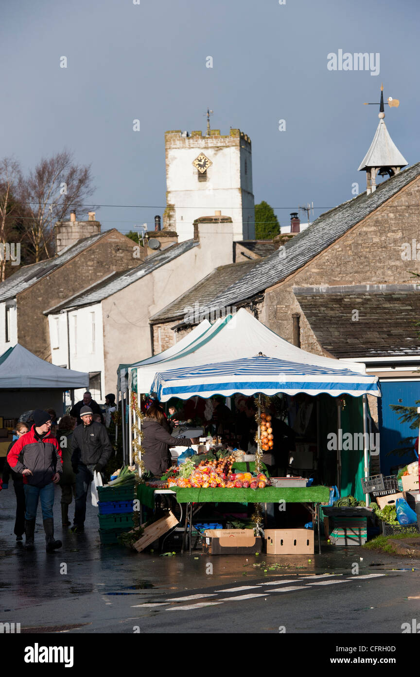 Farmers Market held in Orton village, Cumbria Stock Photo