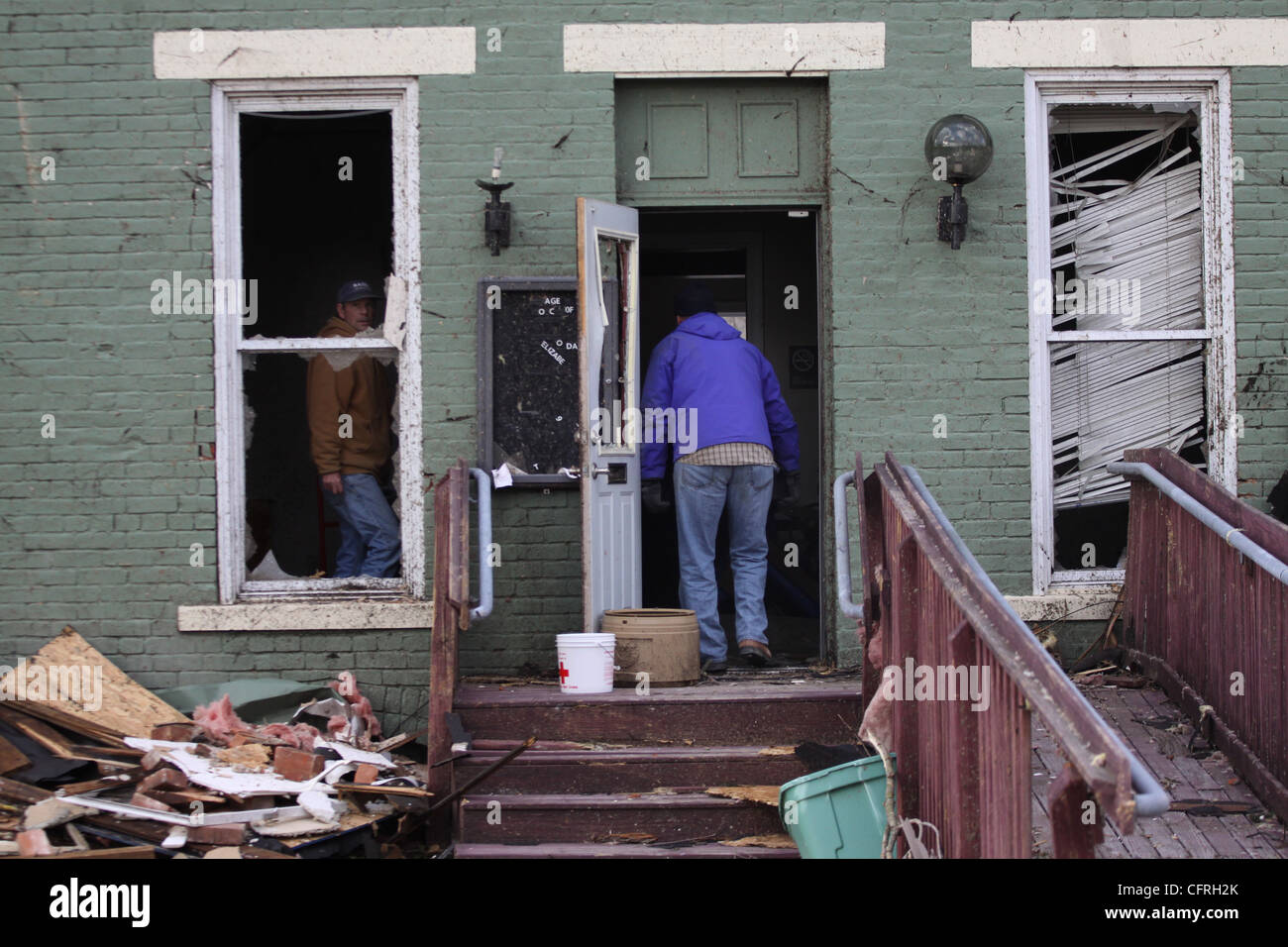 Clean up from Tornado damage town Moscow Ohio Stock Photo Alamy