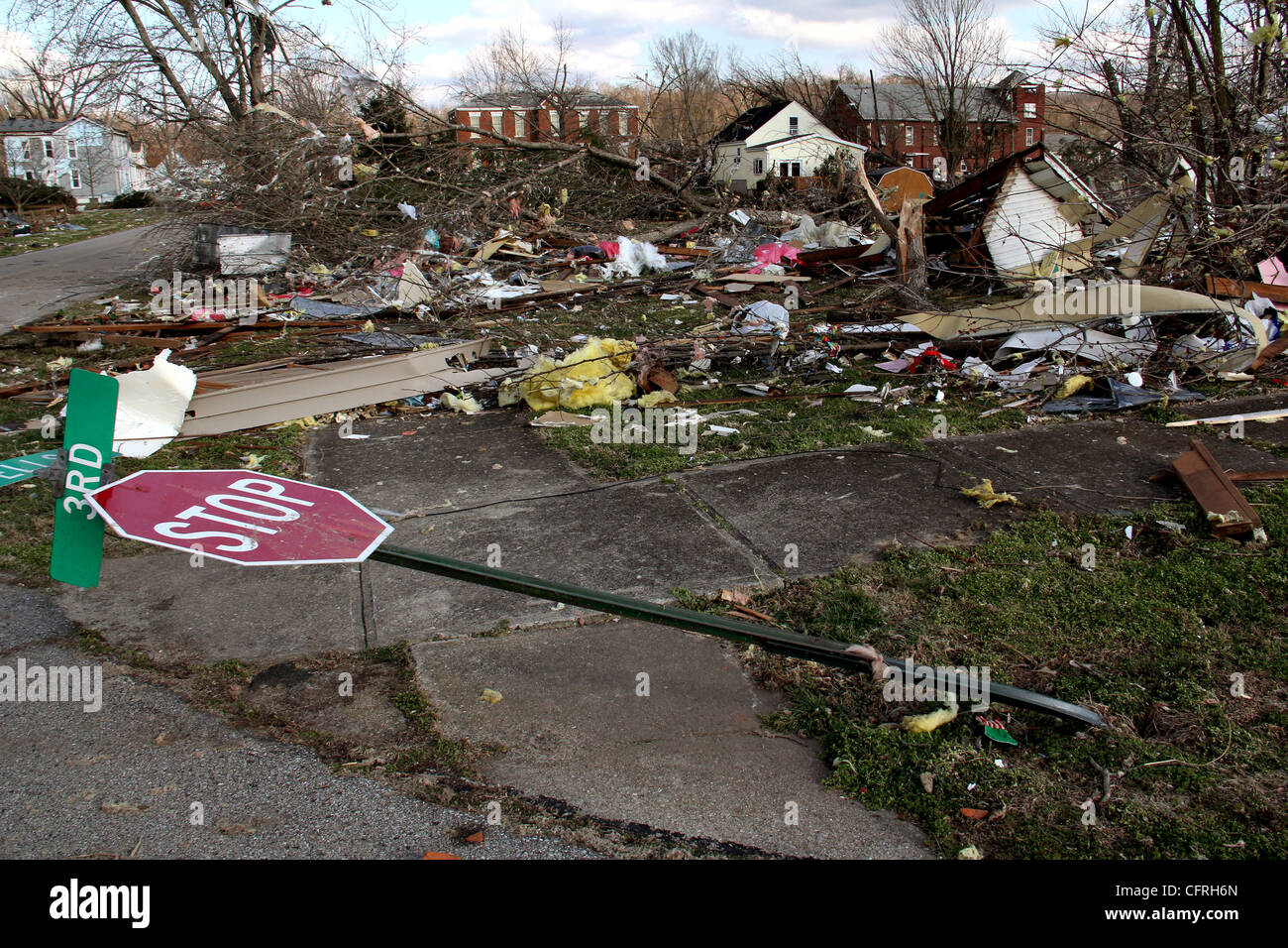 Tornado damage town Moscow Ohio storm Stock Photo Alamy