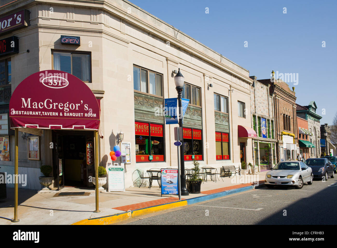 Historic downtown of Havre de Grace, Maryland, on the Chesapeake Bay Stock Photo