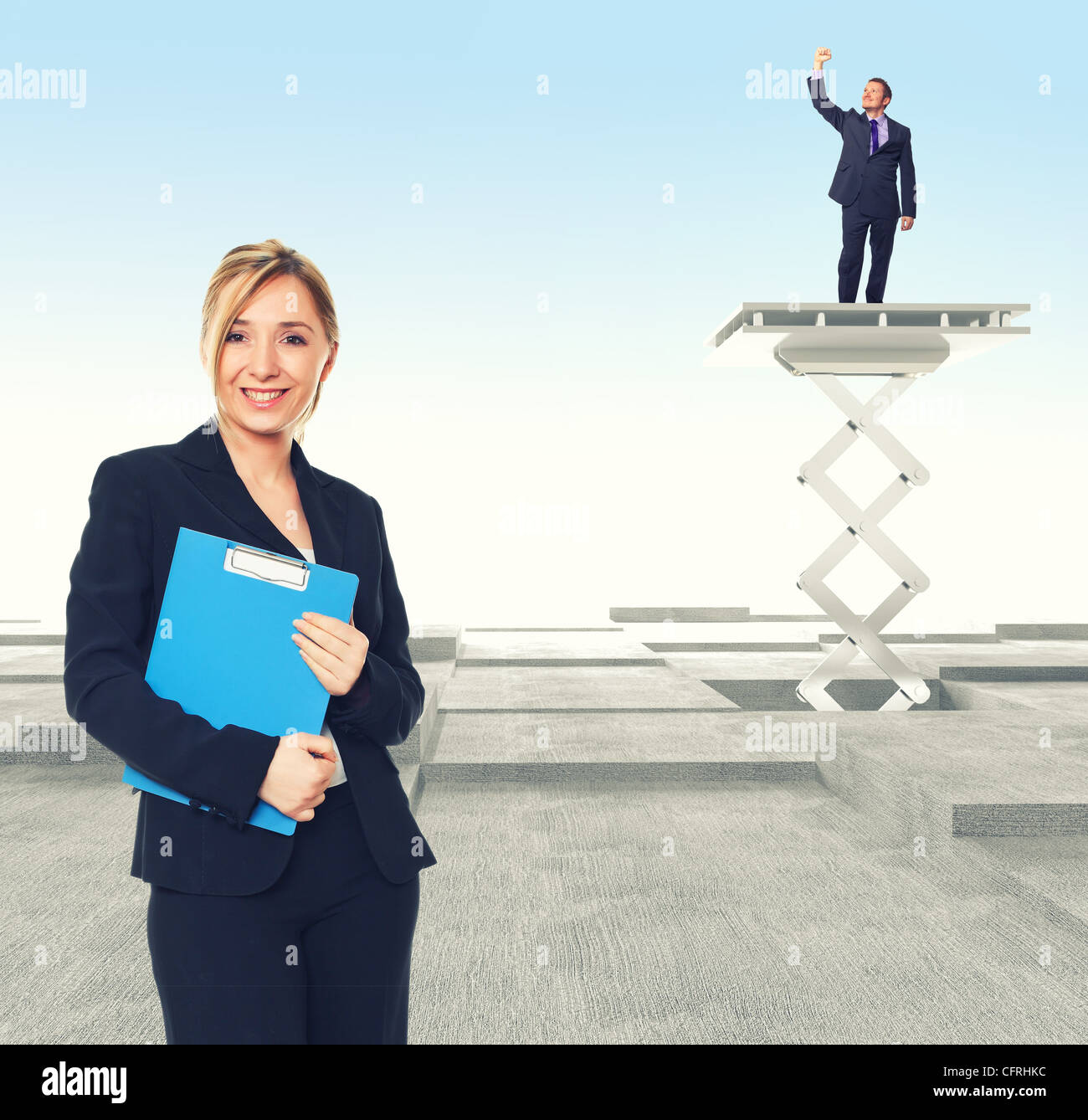 business people and 3d anstract background Stock Photo - Alamy