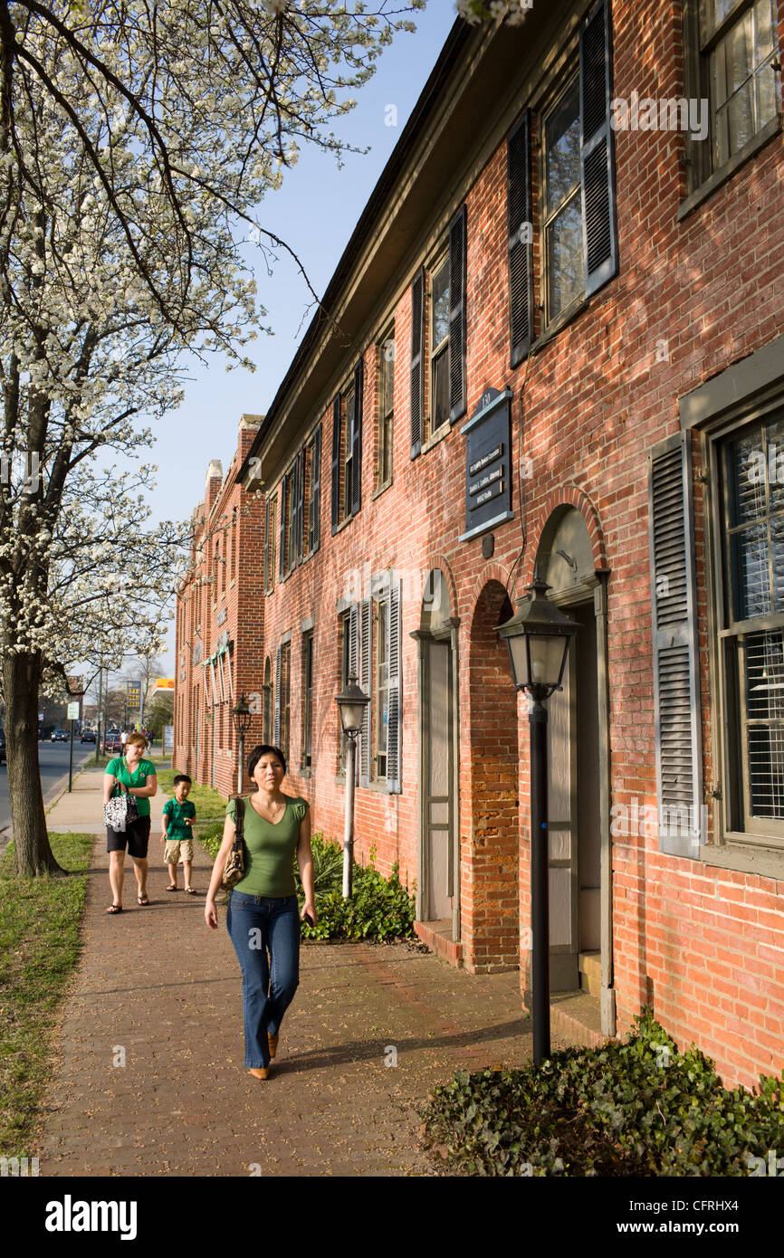 Old brick buildings, Washington Street, Easton, Maryland, Talbot County, Eastern Shore Stock Photo