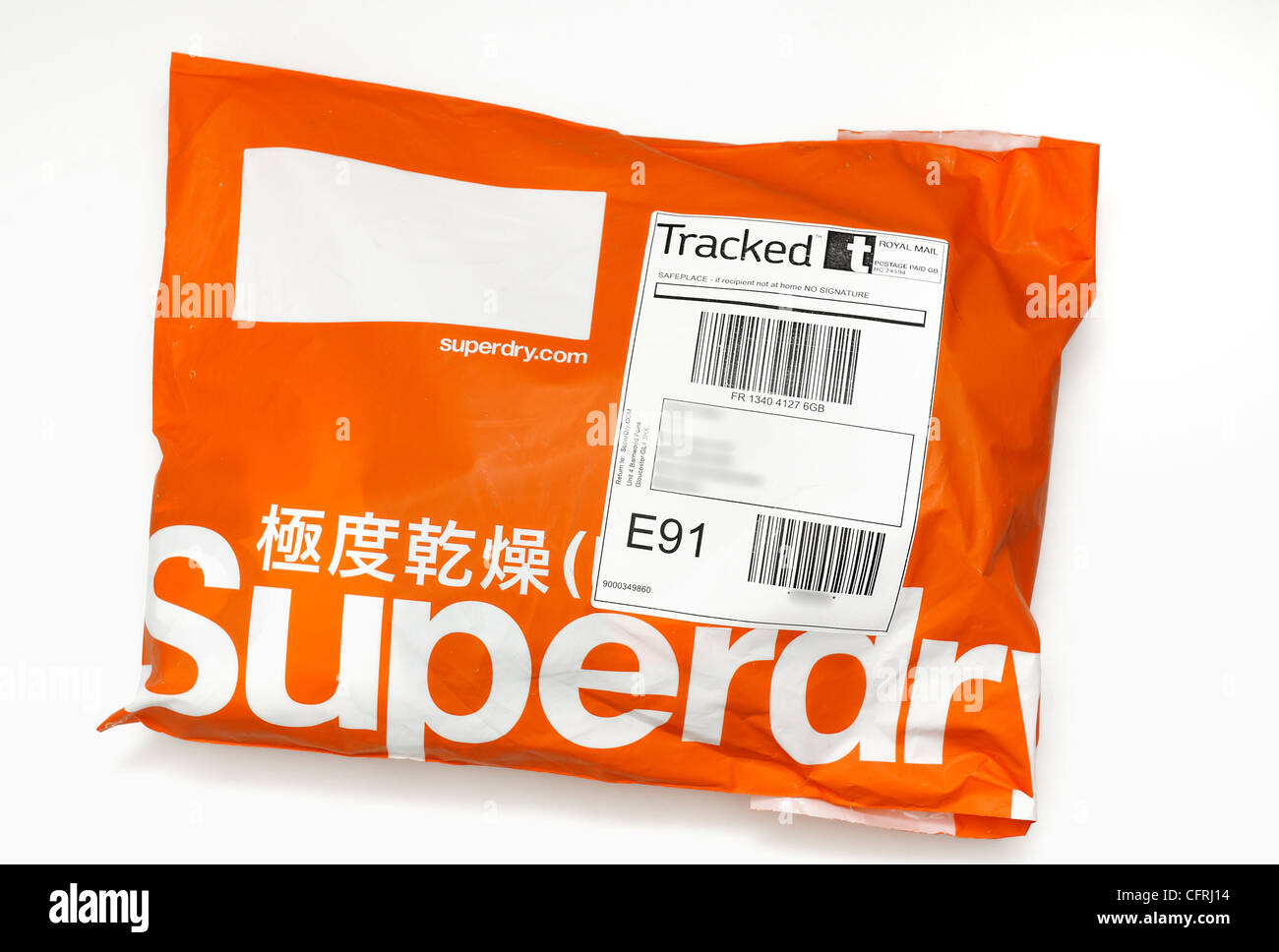 online shopping parcel superdry.com address details digitally removed england  uk Stock Photo - Alamy