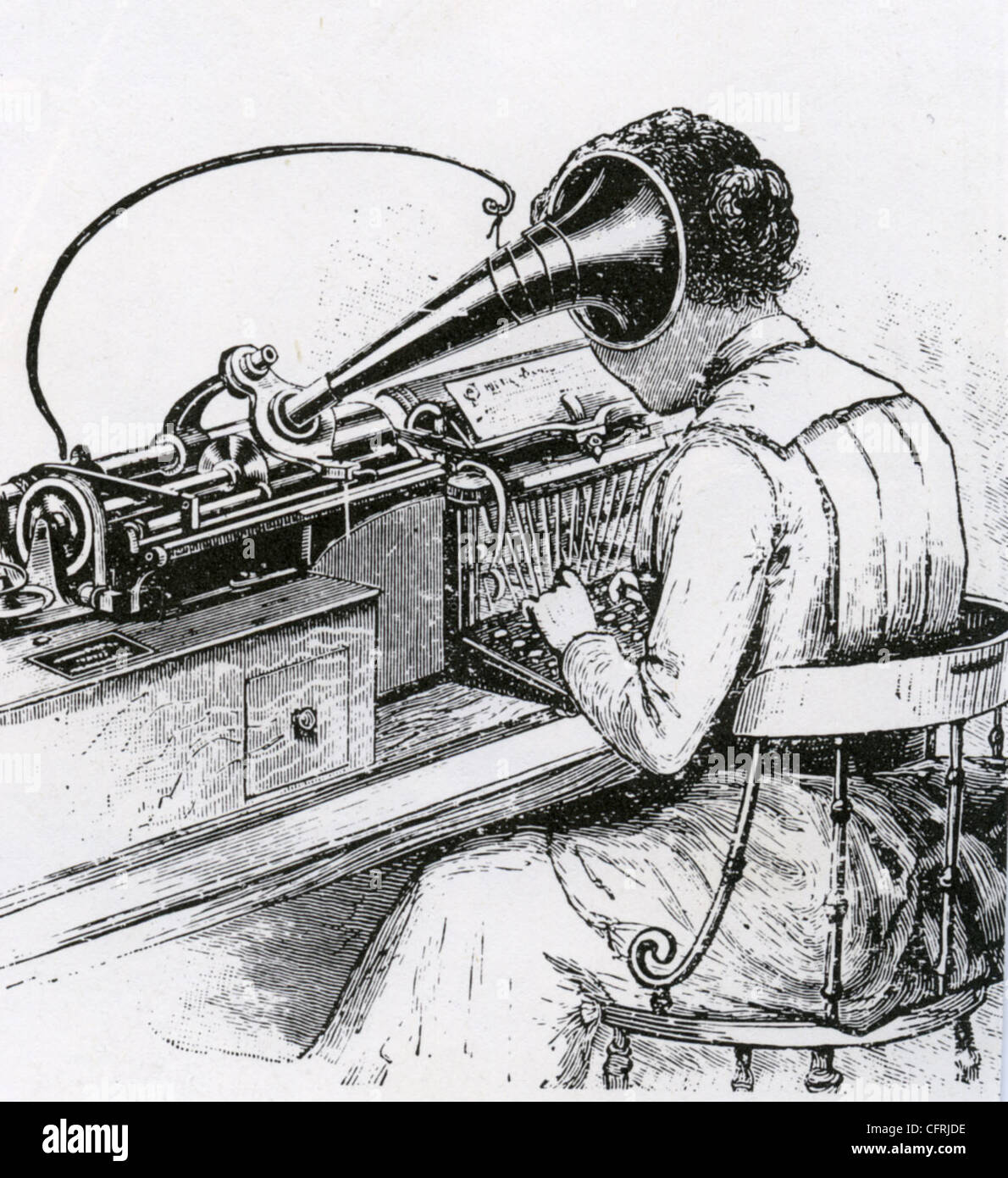 DICTATING MACHINE invented by Thomas Edison about 1910 Stock Photo