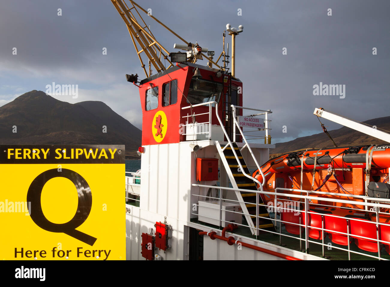 The Raasay ferry sailing between Raasay and the Isle of Skye, Scotland, UK. Stock Photo