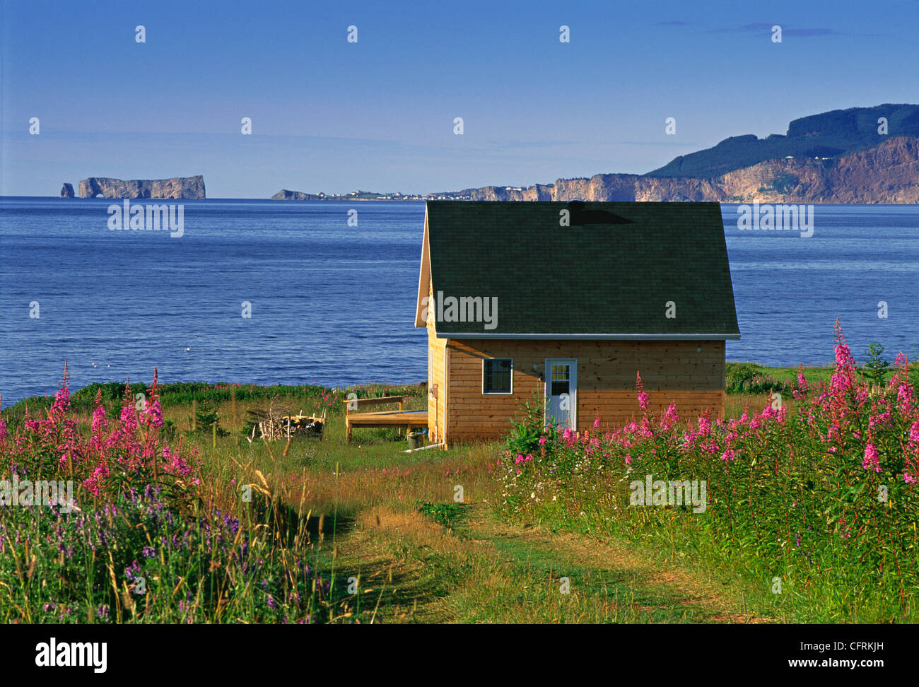 Tent and Perce Rock, Gaspesie Region, Quebec