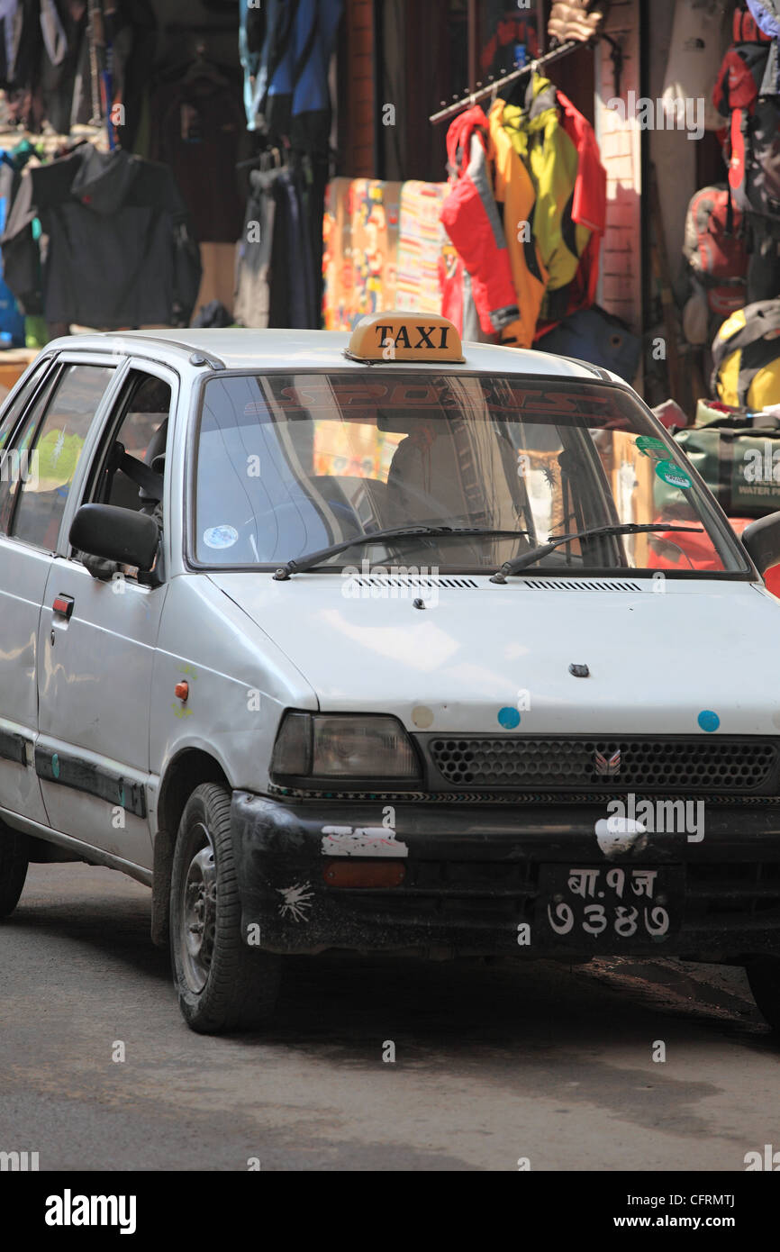 Taxi in Thamel Kathmandu Nepal Stock Photo