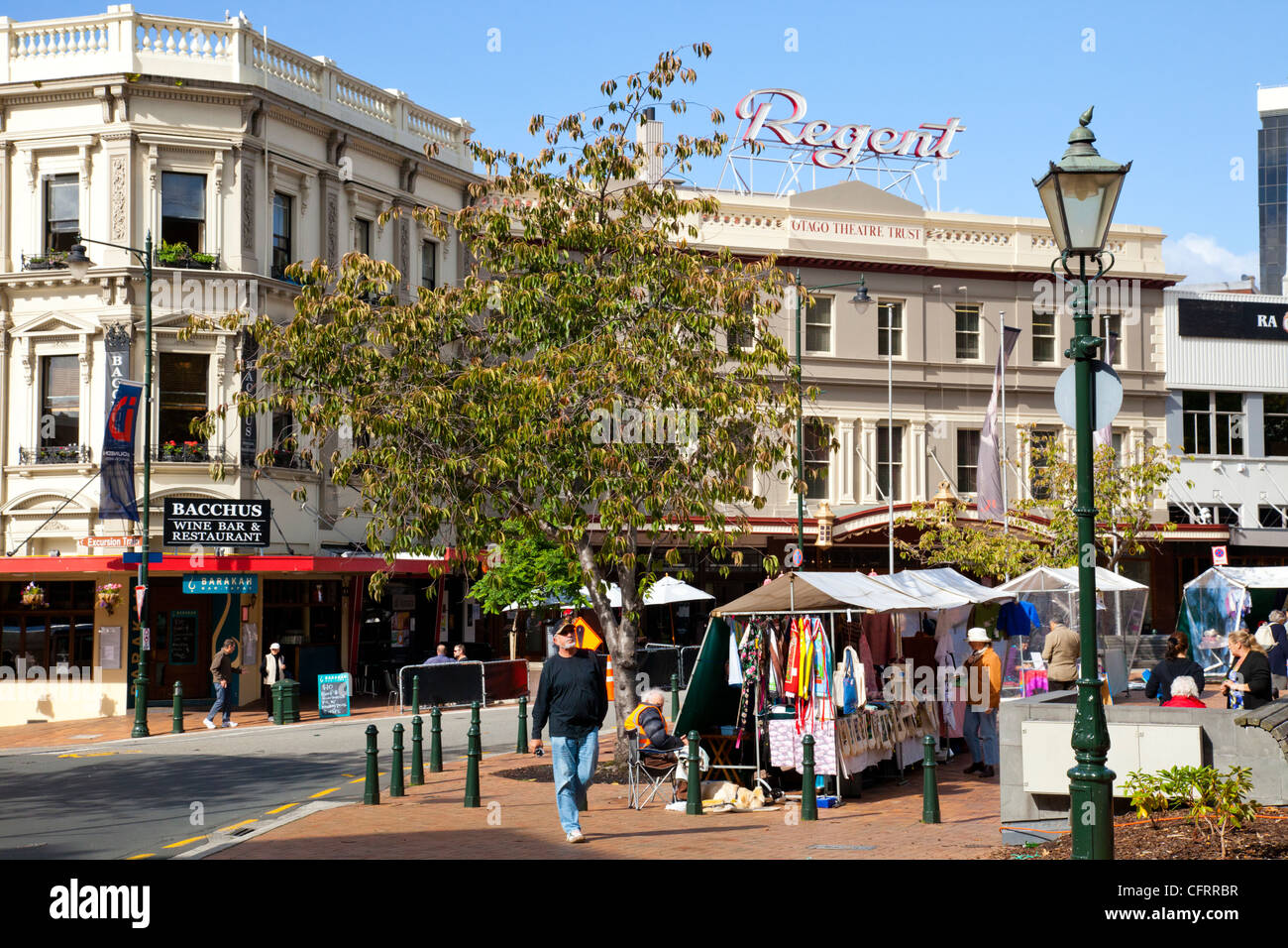A street scene in Dunedin, Otago, New Zealand. Stock Photo