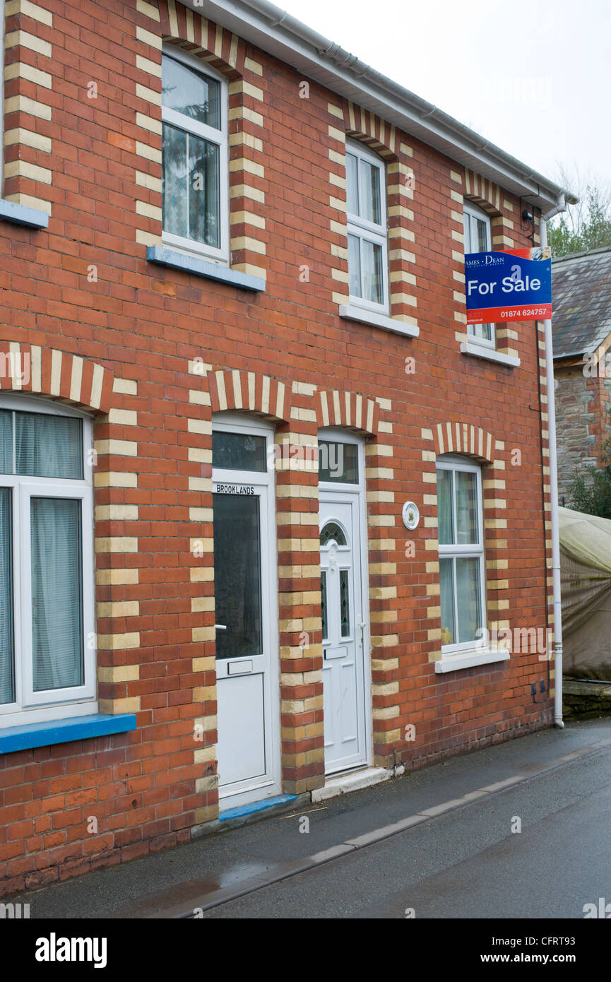 Period semi detached house for sale in Talgarth Powys Wales UK Stock
