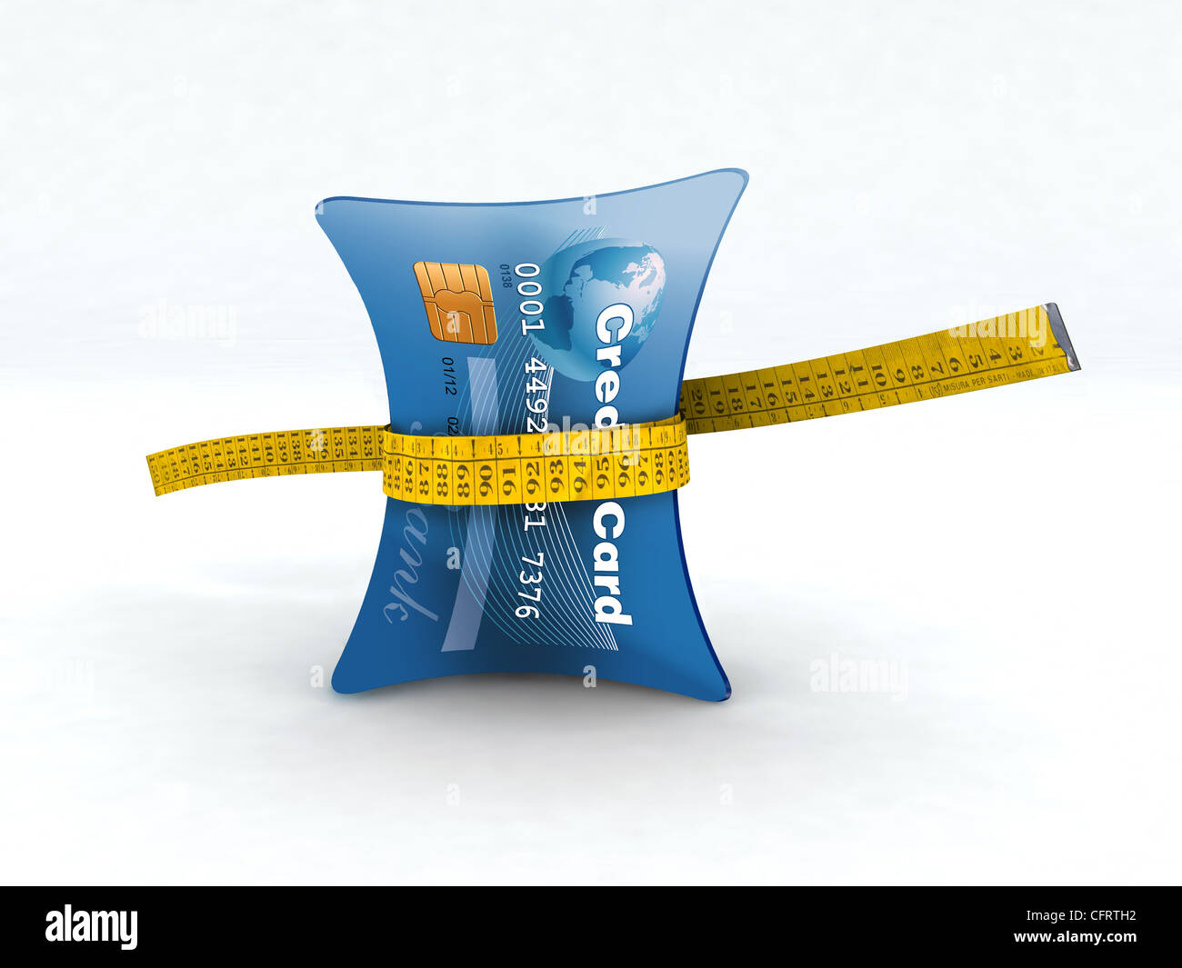 Credit Card In Measuring Tape 3d Illustration Stock Photo Alamy