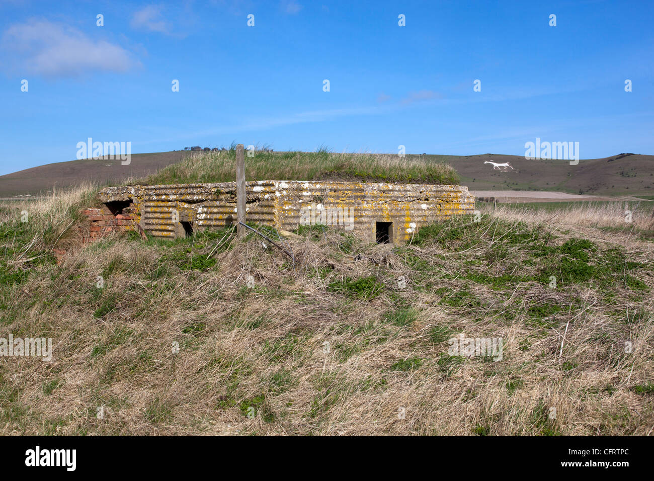 Wartime Pillbox between Stanton St Bernard and Alton Barnes Stock Photo