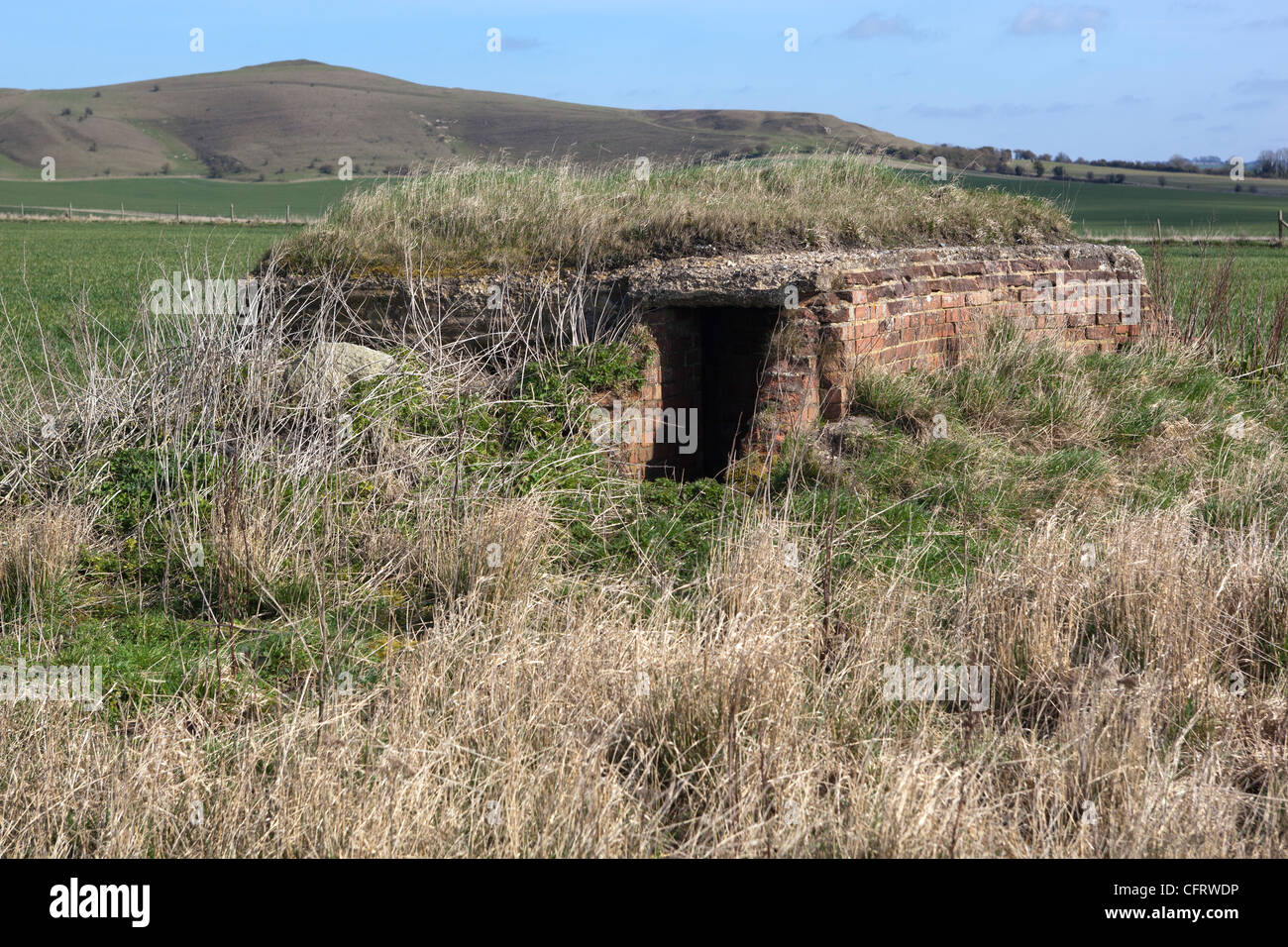 Wartime Pillbox between Stanton St Bernard and Alton Barnes Stock Photo