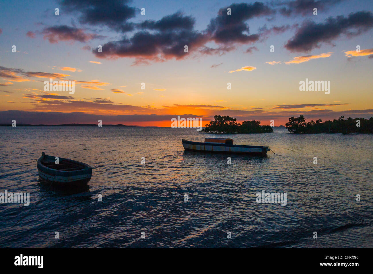 Sunset on the Antsiranana bay (Diego Suarez) northern Madagascar Stock Photo