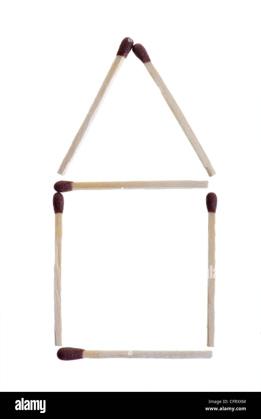 House built from matches isolated on white Stock Photo Alamy