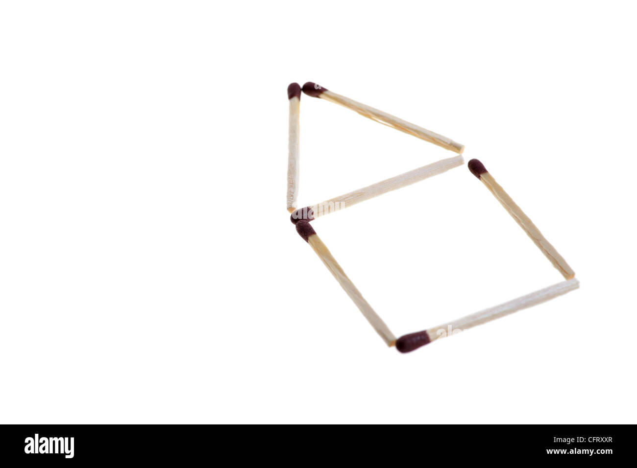 House built from matches isolated on white Stock Photo Alamy