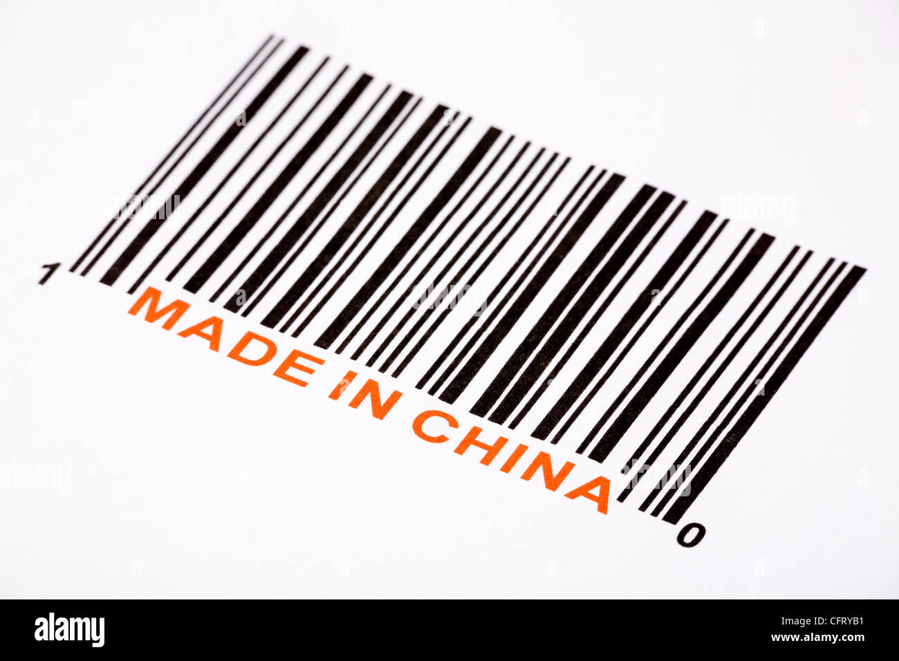 Made in China and barcode, business concept Stock Photo Alamy