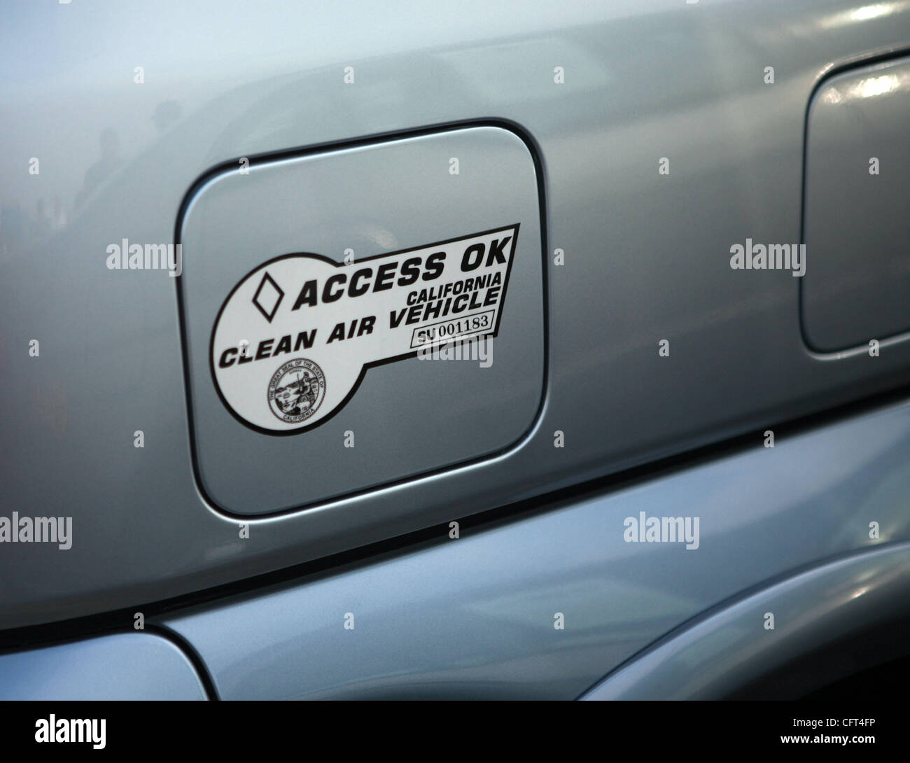 Dec 09, 2006; Santa Monica, CA, USA; A clean air vehicle sticker on a