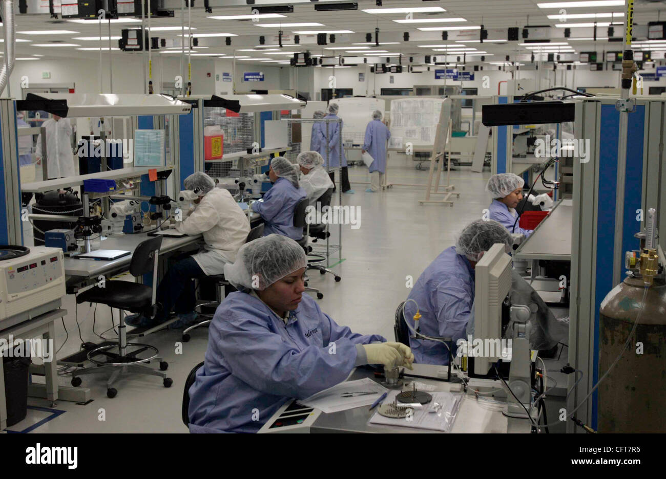 December 14, 2006 , Tijuana, Workers at the Greatbatch maquiladora in