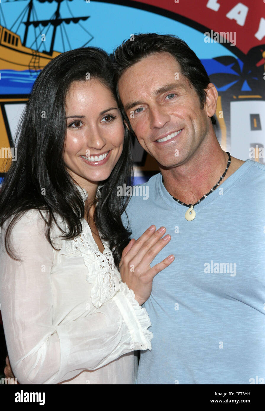 Dec 17, 2006; Los Angeles, CA, USA; Host JEFF PROBST and JULIE BERRY at the 'Survivor: Cook Islands' finale and reunion at CBS studios in Los Angeles. Mandatory Credit: Photo by Marianna Day Massey/ZUMA Press. (©) Copyright 2006 by Marianna Day Massey Stock Photo