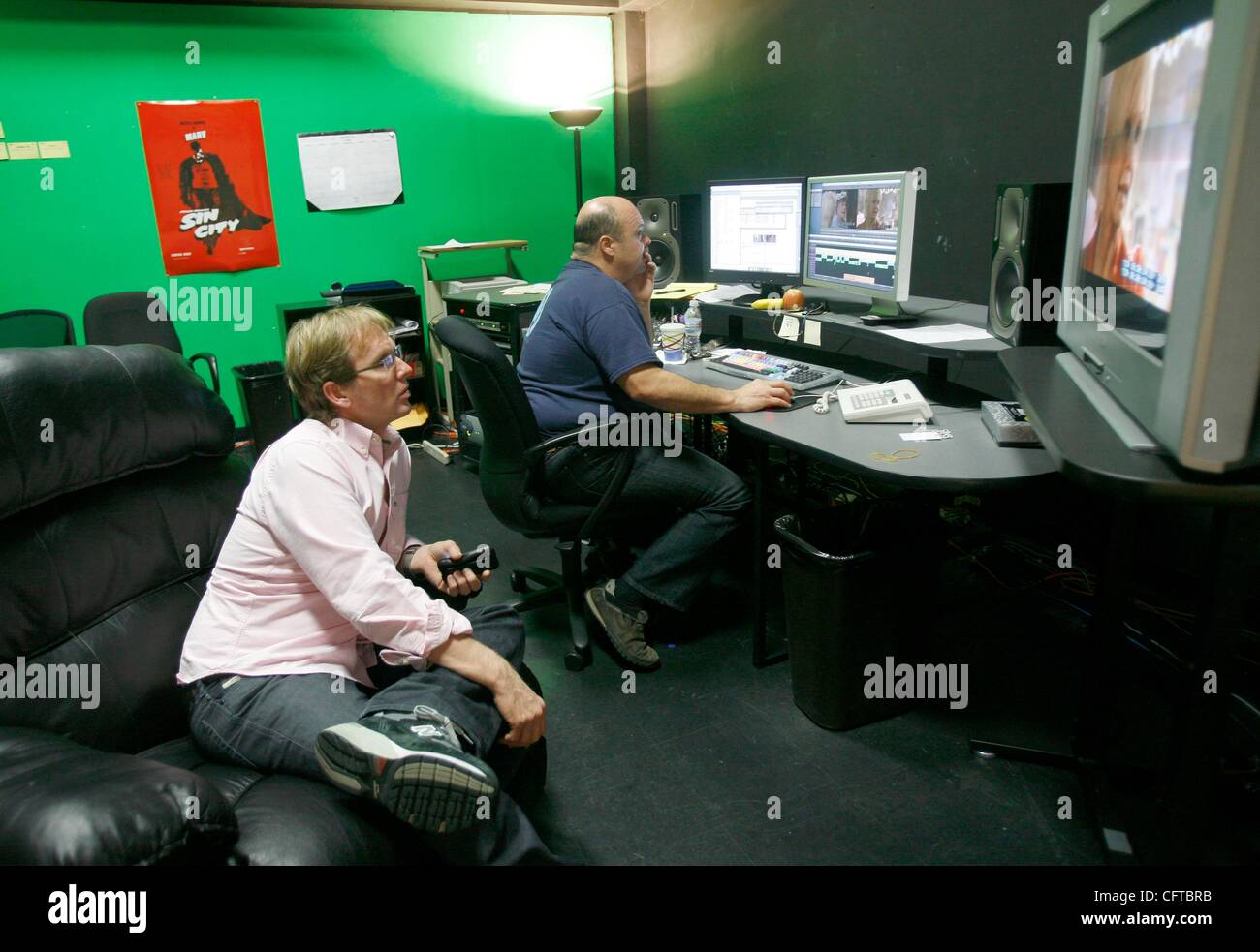 Film director Del Shores who created “Sordid Lives” play, film and now a new television series by the same name, is photographed at editing room at the Post Group in Hollywood. (Photo by Ringo Chiu / Zuma Press) Stock Photo