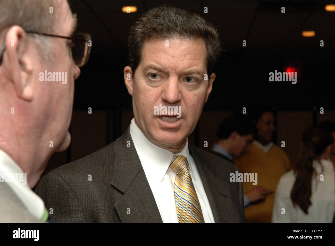 Sen. Sam Brownback (R-Kansas) announcing his presidential bid today. Jan 6 2007. A strong supporter of prison reform, he is visitng Louisiana State Prison at Angola Dec 06. ©Robin Nelson Stock Photo