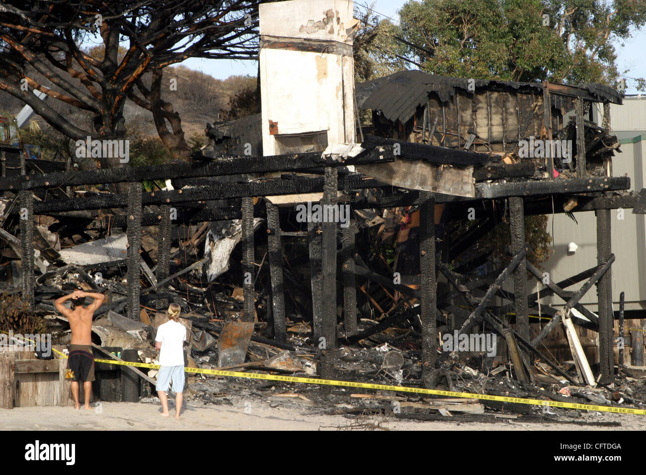 Jan 09, 2007; Malibu, CA, USA; Destroyed home of actress Suzanne Somers