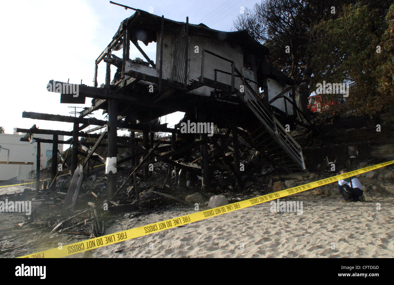 Jan 09, 2007; Malibu, CA, USA; Destroyed home of actress Suzanne Somers