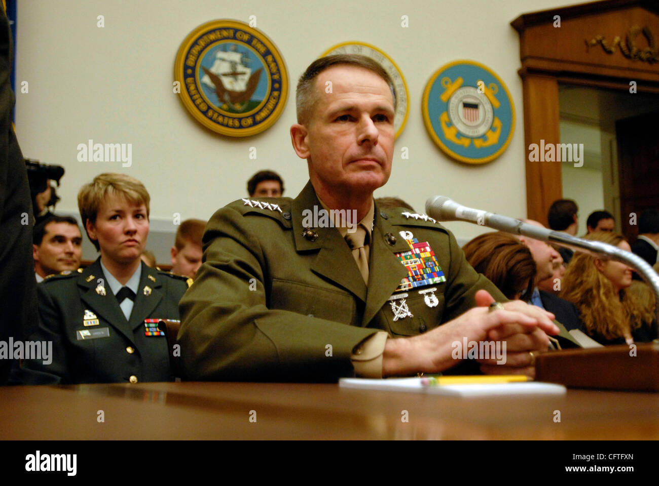 Jan 11, 2007; Washington, DC, USA; General PETER PACE answers questions from the House Armed Services Committee about President Bush's plan to send over 21,000 more troops to Iraq. Mandatory Credit: Photo by Mark Murrmann/ZUMA Press. (©) Copyright 2007 by Mark Murrmann Stock Photo