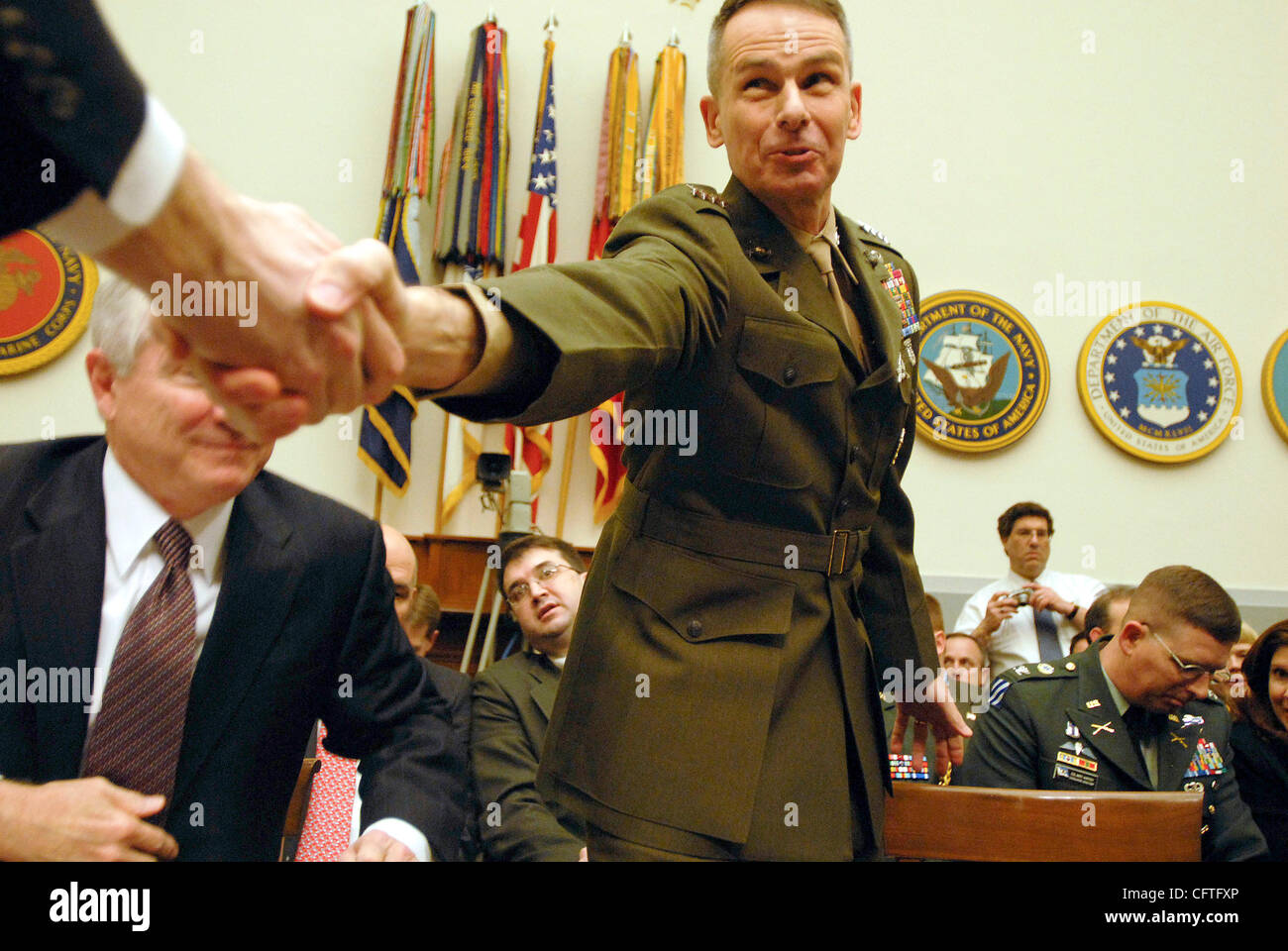Jan 11, 2007; Washington, DC, USA; General PETER PACE answers questions from the House Armed Services Committee about President Bush's plan to send over 21,000 more troops to Iraq. Mandatory Credit: Photo by Mark Murrmann/ZUMA Press. Stock Photo