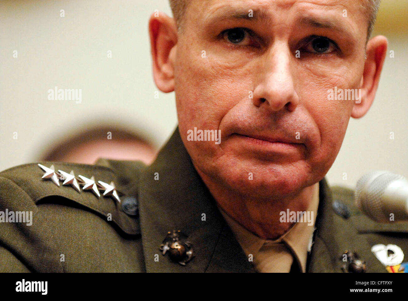 Jan 11, 2007; Washington, DC, USA; General PETER PACE answers questions from the House Armed Services Committee about President Bush's plan to send over 21,000 more troops to Iraq. Mandatory Credit: Photo by Mark Murrmann/ZUMA Press. Stock Photo