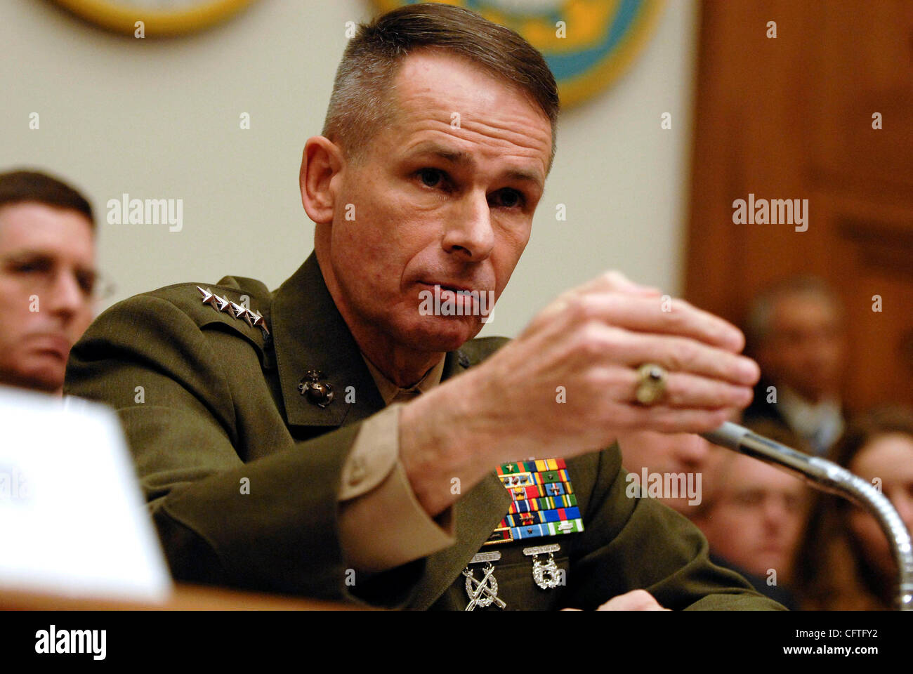 Jan 11, 2007; Washington, DC, USA; General PETER PACE answers questions from the House Armed Services Committee about President Bush's plan to send over 21,000 more troops to Iraq. Mandatory Credit: Photo by Mark Murrmann/ZUMA Press. (©) Copyright 2007 by Mark Murrmann Stock Photo