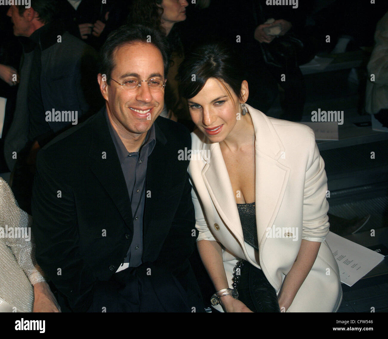 Jerry Seinfeld and Jessica Sklar Seinfeld frontrow at Narciso Rodriguez
