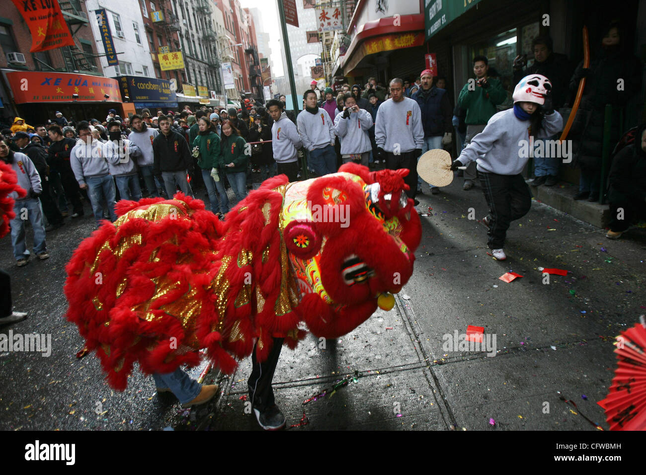 participants perform a dragon dance during the annual chinese new year ...
