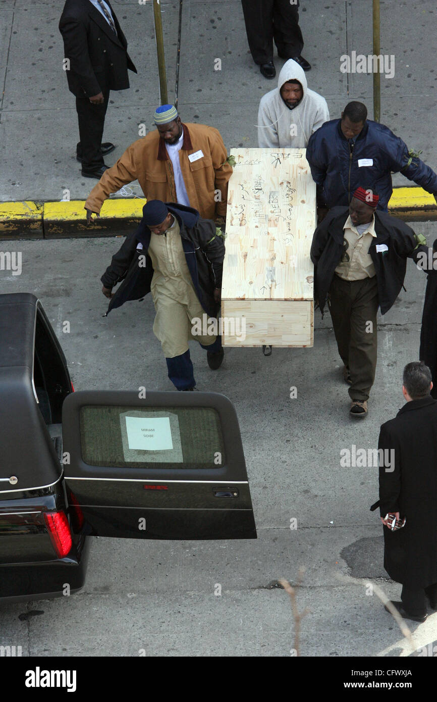 Casket of Mariam Sidebe. Funeral for the 10 victims killed in the Bronx ...